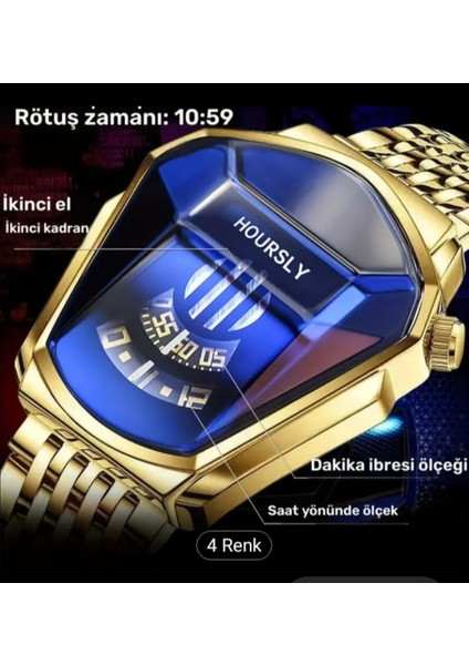 Erkek saati HOURSLY asaleti gücü yansıtan özel dizayn tasarım Quartz k indirimleri