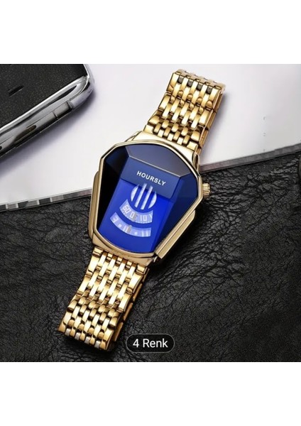 Erkek saati HOURSLY asaleti gücü yansıtan özel dizayn tasarım Quartz k