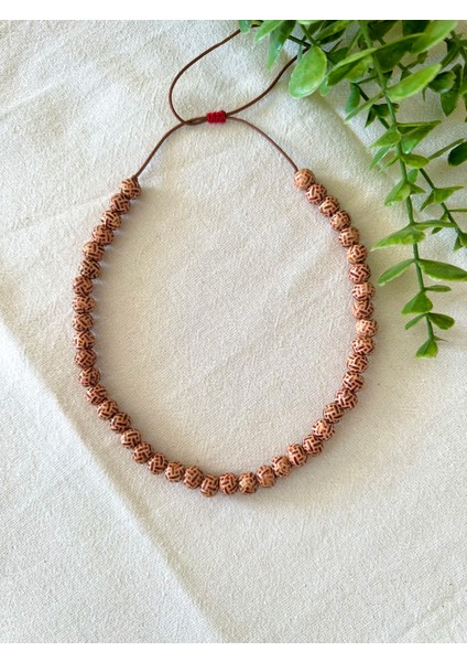 Yuvarlak Ahşap Etnik Kolye