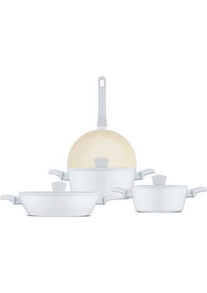 Swiss Crystal Light Grey 7 Parça Tencere Seti