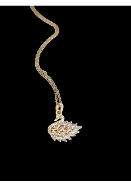 Çelik Kararmaz Gold Kuğu Kolye modelleri