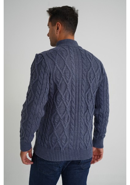 Erkek Cepli Fermuarlı Yürütme Saç Örgülü Yün Hırka TRIST-5355 fırsatları