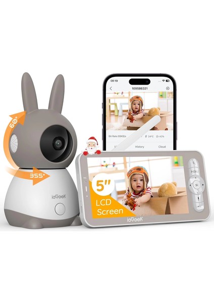 Video Bebek Monitörü Kamerası 2k Hd - 5 Inc - 1 Kamera