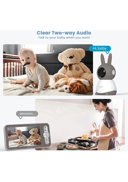 Video Bebek Monitörü Kamerası 2k Hd - 5 Inc - 1 Kamera modelleri
