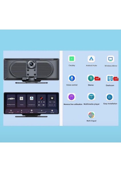 Taşınabilir Kablosuz Carplay & Android Auto Ekranı – 10.26 Inç, Kamera Özellikli Araç Sistemi fırsatları