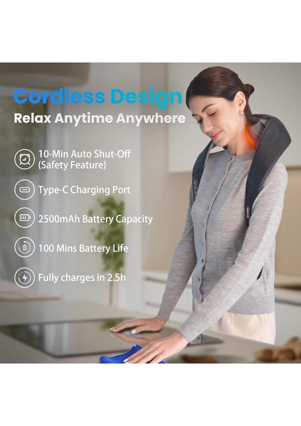 Comfıer Kablosuz Boyun ve Omuz Masaj Aleti - Gri fiyatları