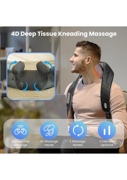 Comfıer Kablosuz Boyun ve Omuz Masaj Aleti - Gri modelleri