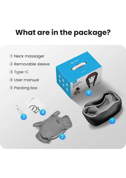 Comfıer Kablosuz Boyun ve Omuz Masaj Aleti - Gri