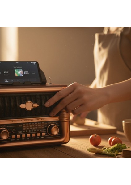 ® Büyük Boy Telefon Tutma Aparatlı Retro Ahşap Tasarım Bluetooth Hoparlörlü Radyo – Fm/am Destekli, Şarjlı ve Taşınabilir Radyo NS-8079 indirimleri