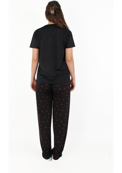 3203 Milan Sıfır Yaka Kısa Kol Üst Uzun Alt Cherish Me Pijama Takımı modelleri