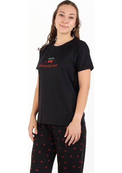 3203 Milan Sıfır Yaka Kısa Kol Üst Uzun Alt Cherish Me Pijama Takımı indirimleri