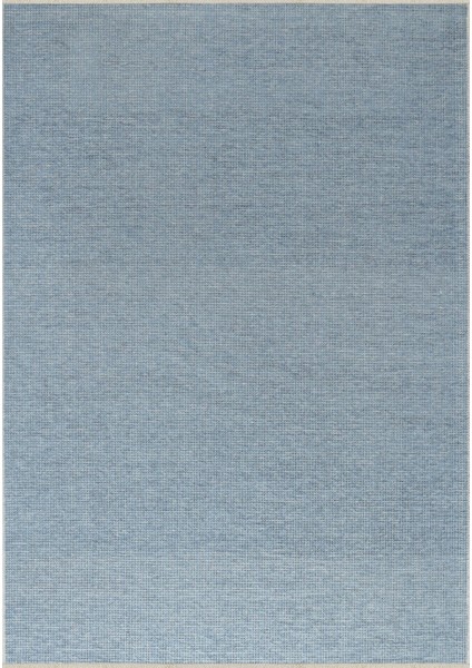 2417 Mavi - Akrilik Dokuma Halı | Düz Renk Saçaklı Model