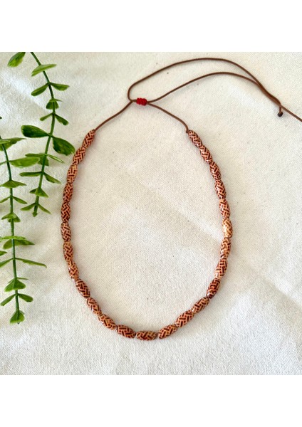 Silindir Ahşap Etnik Kolye