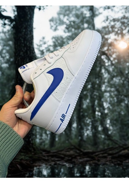 Nike Air Force Beyaz - Mavi Unisex Sneaker Spor Ayakkabı
