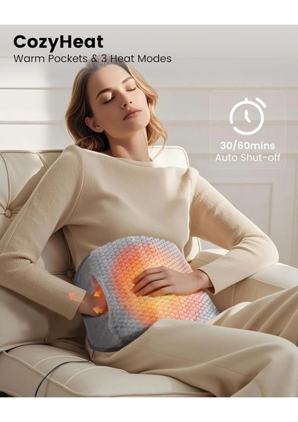 Comfıer Sırt Ağrısı Giderici Isıtma Pedi, El Isıtıcı Cepli Isıtmalı Bel Masaj - Gri fiyatları