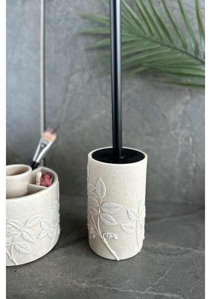 Leaf Banyo Seti 5 Parça - Bej