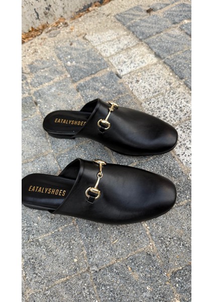 Siyah Cilt Tokalı Düz Model Terlik fiyatları