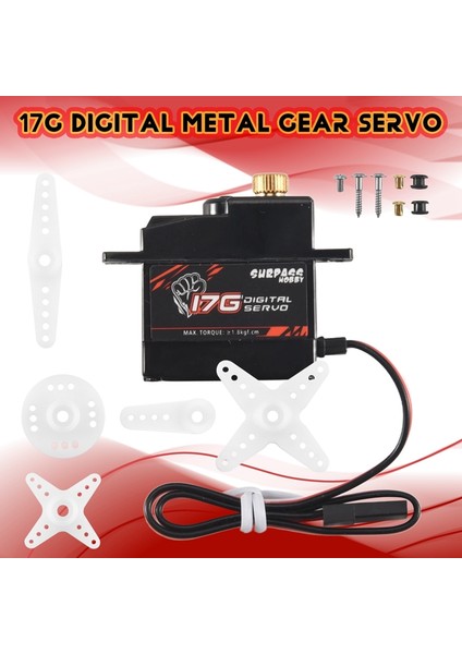 Rc Airplane Robot 1/18 Kamyon Otomobil Teknesi Kanal Uçak Için Hobi S0017M 17G Metal Gear 1.8 kg Dijital Servo (Yurt Dışından) fırsatları