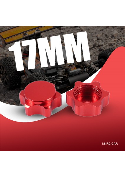 4pcs Alüminyum Tekerlek Göbek Kapağı 1/8 Rc Araba Için 17MM Altıgen Somun, Kırmızı (Yurt Dışından) indirimleri