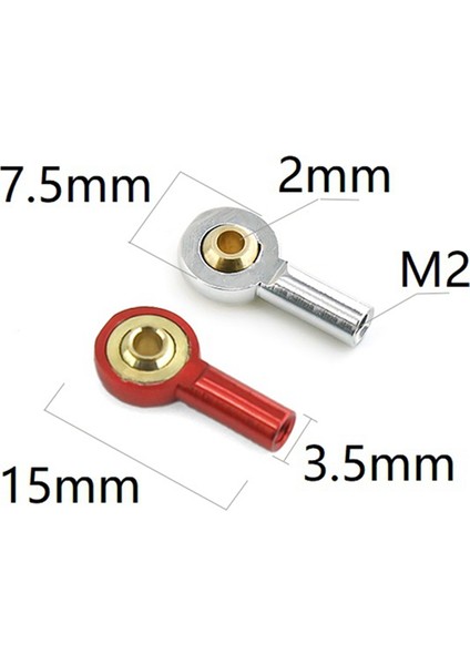 10PCS Metal M2 Bağlantı Rota Çubuk Uç Top Balo Bağlantısı Direksiyon Ipme Çubuk Çubuk Rc Araç Teknesi Yükseltme Parçaları, Kırmızı (Yurt Dışından) fiyatları