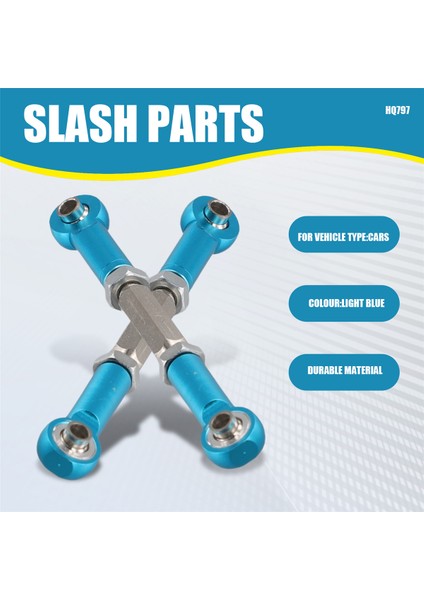 2pcs Metal Ayarlanabilir Direksiyon Bağlantısı Servo Bağlantı Çekme Çubuğu Traxxas Slash 4x4 5807 HQ727 1/10 Rc Araç Yükseltilmiş Parçalar, 2 (Yurt Dışından) fırsatları