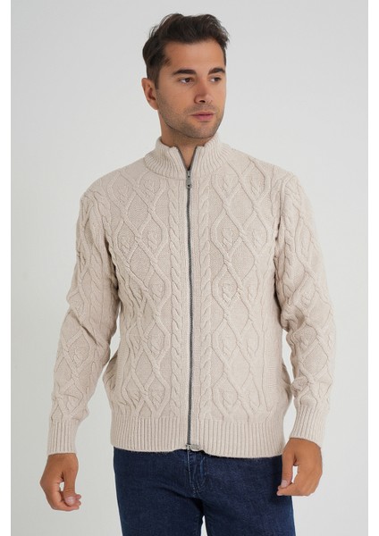 Erkek Cepli Fermuarlı Yürütme Saç Örgülü Yün Hırka TRIST-5355 modelleri