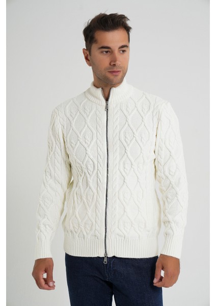 Erkek Cepli Fermuarlı Yürütme Saç Örgülü Yün Hırka TRIST-5355 fiyatları