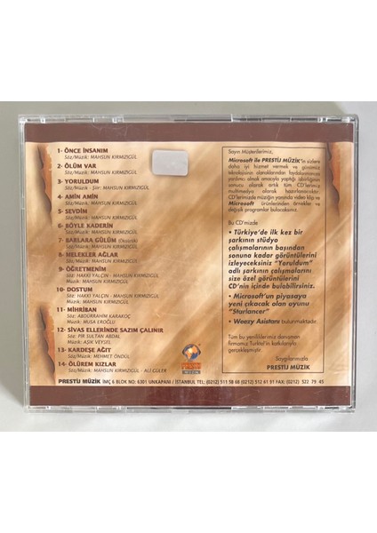 Mahsun Kırmızıgül Yoruldum CD (Orijinal 2000 Dönem Baskı Cd) fiyatları