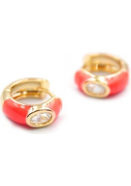 Mineli Halka Küpe - Kırmızı fiyatları