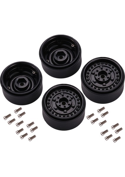 4pcs Metal 1.9 Inç Beadlock Tekerlek Hub 1/10 Rc Craıl Araç Axıal SCX10 90046 Traxxas Trx4 Tf2 RC4WD D90, Siyah (Yurt Dışından) fiyatları