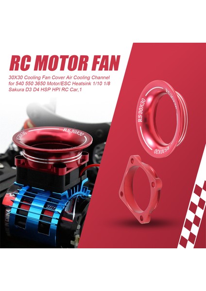 30X30 Soğutma Fan Kapağı Hava Soğutma Kanalı 540 550 3650 Motor/esc Wıstfınk 1/10 1/8 Sakura D3 D4 Hsp Hpı Rc Car, 1 (Yurt Dışından) fırsatları