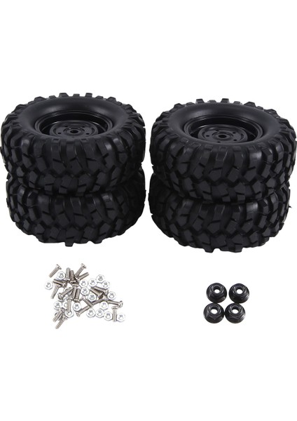 4pcs 96MM 1.9 Inç Kauçuk Tekerlek Kırmızı Lastik Kilitlenmesi 1/10 Rc Paletli Araba Eksenel SCX10 Hsp Redcat Traxxas, Siyah (Yurt Dışından) fırsatları