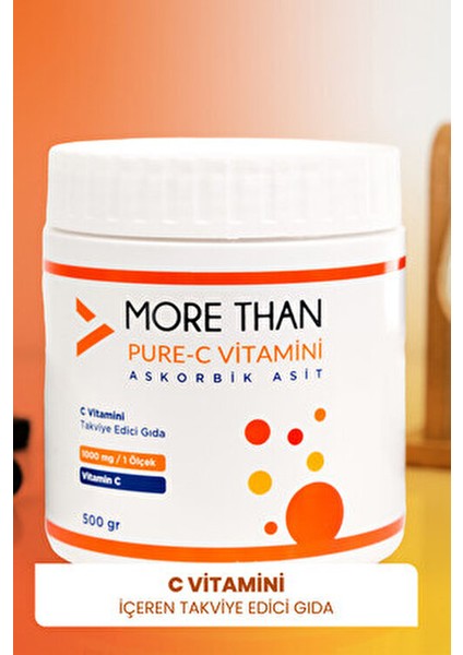 Pure C Askorbik Asit 500 gr Toz C Vitamini Normal Vücut Fonksiyonu İçin indirimleri
