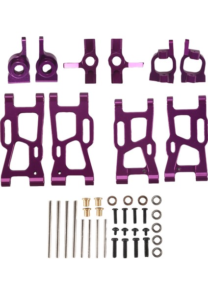 Metal Direksiyon Kupası Salıncak Kol Yükseltme Parçaları Kiti Wltoys 144001 1/14 124018 124019 1/12 Rc Araç Aksesuarları, Mor (Yurt Dışından)