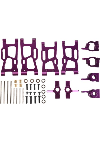 Metal Direksiyon Kupası Salıncak Kol Yükseltme Parçaları Kiti Wltoys 144001 1/14 124018 124019 1/12 Rc Araç Aksesuarları, Mor (Yurt Dışından) fiyatları