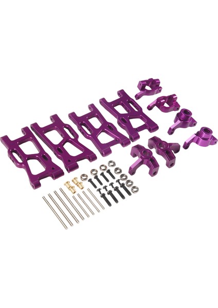 Metal Direksiyon Kupası Salıncak Kol Yükseltme Parçaları Kiti Wltoys 144001 1/14 124018 124019 1/12 Rc Araç Aksesuarları, Mor (Yurt Dışından) modelleri