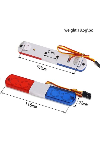 Flaş Alarm Lambası LED Polis Arabası Parlak Işık 1/10 Rc D12 Hsp, Traxs Eksenel Araba Yükseltme Parçaları, 115MM, Sarı (Yurt Dışından) fiyatları