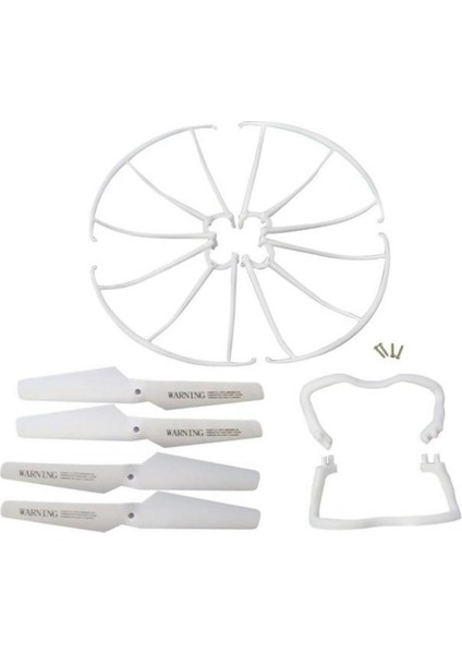 Landing Skid+Blade Pervanesi+Pervane Koruyucular Syma X5 X5C X5C1 Renk Için Yedek Set: Beyaz (Yurt Dışından)