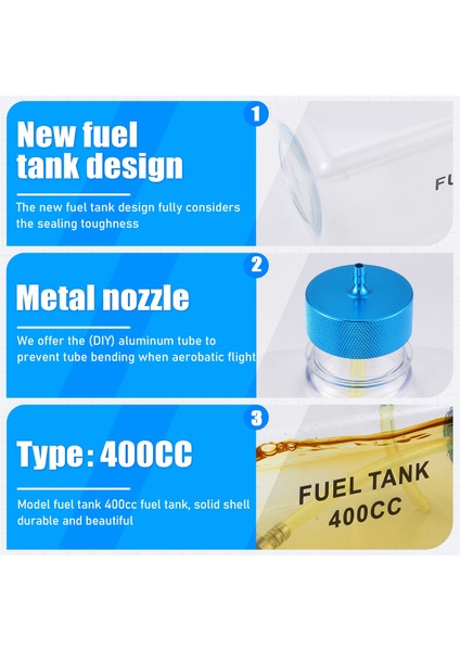 Yakıt Deposu Petrol Şeffaf Plastik Şişe 400CC Cnc Rc Gaz ve Nitro Uçak Için (Yurt Dışından) indirimleri