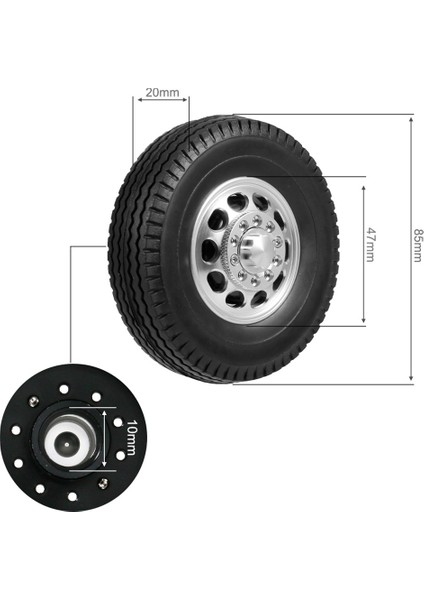 Ön Kauçuk Düşük Yükleyici Tekerlekleri Tamiya Için Cnc Alüminyum Jantlı Lastik Lastik 1/14 Rc Traktör Römork Kamyonu (Yurt Dışından) fiyatları