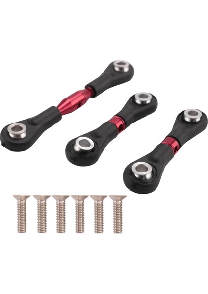 3pcs Metal Direksiyon Çubuğu Bağlantı Çubuk Çubuk Tamiya Tt-01 TT01 1/10 Rc Araba Yükseltme Parçaları Aksesuarları, Kırmızı (Yurt Dışından)