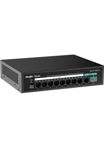 RG-ES110GS-P-L 10 Portlu, 10/100/1000 Gigabit, Tak Çalıştır Switch, 1 Sfp, 1 Gigabit RJ45 Uplink, 8 Port Poe+ (120W) fırsatları