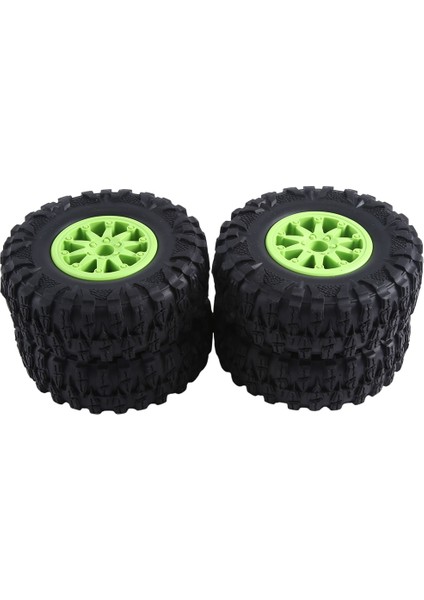 4pcs 2.2 Inç Naylon Plastik Beadlock Tekerleği 4.72 INÇ/120MM Lastik, 1/10 Rc Kaya Paletli, Yeşil Için 12MM Birleştirici Hex ile (Yurt Dışından)