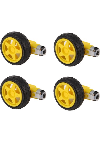 4pcs Dc Elektrik Motoru + Plastik Tt Motor Lastik Çarkı Çift Şaft Dişli Motor Tt Vites Kutusu Motoru Arduino Akıllı Araba (Yurt Dışından) modelleri