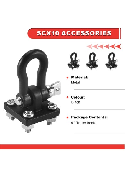 4pcs Römork Tepe Tepe Tow Talk Hook 1/10 Rc Rc Row Crawler Axıal SCX10 Traxxas Trx4 Tamiya D110 Rc Otomobil Kamyonu (Yurt Dışından) fırsatları