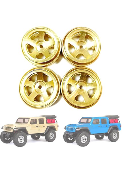 4pcs Pirinç 1.0 Beadlock Wheel Jant Tekerlek Göbek Montaj Eksenel SCX24 1/24 Rc Paletli Araba Yükseltmeleri Parçaları, Sarı (Yurt Dışından) modelleri