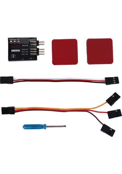 P1-Gyro 3 Eksenli Uçuş Kontrolör Stabilizatör Sistemi Sabit Uçan Kanat Siyahı Için Gyro (Yurt Dışından)
