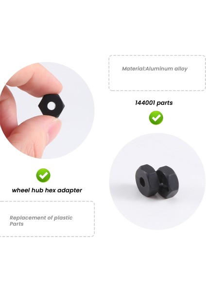 Alüminyum Alaşım 12MM Birleştirici Tekerlek Hub Hex Adaptör Wltoys Için Yükseltmeler 144001 1/14 Rc Araba Yedek Parçaları, Siyah (Yurt Dışından) indirimleri