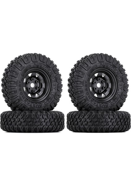 4pcs 85MM 1.55 Metal Beadlock Tekerlek Jantlar Lastikler 1/10 Rc Paletli Araba Eksenel Yetersiz Jr RC4WD D90 Tf2 Tamiya, Siyah (Yurt Dışından)