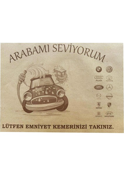 Baskılı Saman Kağıt Oto Araç Araba Paspas Kağıdı - 35X50 Cm. - 50 Adetlik 1 Paket